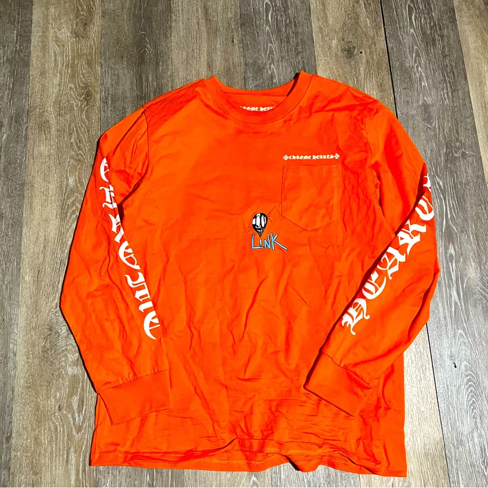 CHROME HEARTS LOGO ORANGE LONG SLEEVE TEE BRAND NEW BUILD 🔥